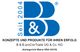 Blaue "B&B"-Logo mit Text: "Seit 2004, Konzepte und Produkte für Ihren Erfolg".