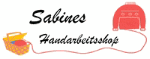 Logo von Sabines Handarbeitsshop mit Nähmaschine und Korb voller Wolle.