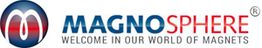 Logo mit Schriftzug "MAGNOSPHERE" und Slogan "WELCOME IN OUR WORLD OF MAGNETS."