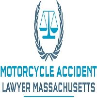 Logo with scales of justice and text: "Motorcycle Accident Lawyer Massachusetts".