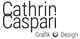 Text: "Cathrin Caspari Grafik & Design" in schwarzer Schrift auf weißem Hintergrund.
