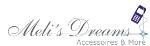 Logo mit Schriftzug "Meli's Dreams - Accessories & More" und einem lila Handy-Anhänger.