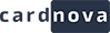 Logo mit dem Text "cardnova", stilisiert in moderner Schrift auf dunkelblauem Hintergrund.