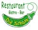Logo des Restaurants "Die Schote" mit grünem Paprika und den Worten Bistro - Bar.