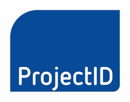 Blaues Logo mit der weißen Aufschrift "ProjectID".