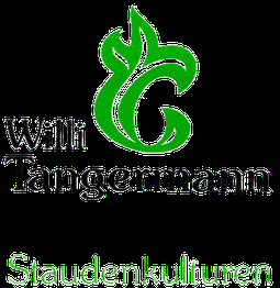 Grünes Logo mit stilisierter Pflanze. Text: "Willi Tangermann" und "StaudenKulturen".