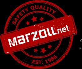 Rotes Logo mit "Marzoll.net", "Safety Quality" und "Est. 1986" in einem Kreis auf schwarzem Hintergrund.