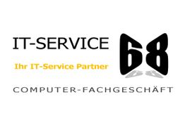 Logo mit Text: "IT-Service 68, Ihr IT-Service Partner, Computer-Fachgeschäft".