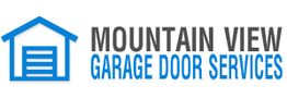 Blue house icon beside "Mountain View Garage Door Services" text.