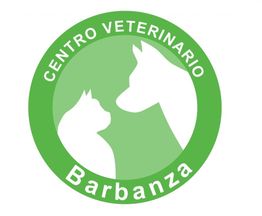 Logotipo verde del Centro Veterinario Barbanza con siluetas de un perro y un gato.