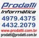 Banner com nome Prodatti Informática, telefones e e-mail de contato: prodatti@prodatti.com.br.