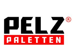 Logo von Pelz Paletten in Schwarz und Rot.