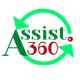 Logo con testo "Assist 360" e frecce verdi in cerchio.