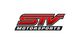 "STV Motorsports logo with bold red and black lettering on a white background."