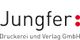 Logo von Jungfer Druckerei und Verlag GmbH mit zwei roten Punkten.