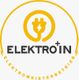 Gelbes Logo mit Stecker und Blitzsymbol, Text: "ELEKTRO-IN, ELEKTROMEISTERBETRIEB" in Schwarz.