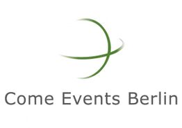 Logo von "Come Events Berlin" mit einem grünen, geschwungenen Kreis darüber.