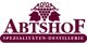 Logo von Abtshof mit Trauben, zwei Köpfen und dem Text "Spezialitäten-Destillerie".