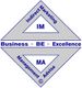 Graues Rautenlogo mit den Worten "Indirect Marketing", "Business Excellence" und "Management Advise".
