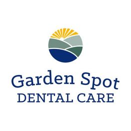 Logo of Garden Spot Dental Care with a sun and field design above the text.