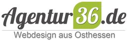 "Agentur36.de Logo mit Text: Webdesign aus Osthessen."