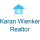 Logo with a blue house icon and text: "Karan Wienker, Realtor".