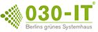 Logo von 030-IT, Berlins grünes Systemhaus, in grüner Schrift mit stylisiertem Punktmuster.