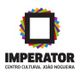 Logotipo do Imperator, Centro Cultural João Nogueira, com quadrado colorido ao fundo.