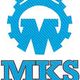Logo von MKS Maschinen Handels GmbH mit Zahnrad und Buchstaben in Blau.