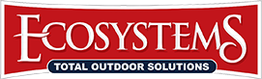 Ecosystems logo with "Total Outdoor Solutions" text on a red and dark blue background.