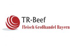 TR-Beef-Logo mit rotem Kreis und Text: "Fleisch Großhandel Bayern".