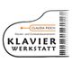 Logo eines Klaviers mit Text: "Claudia Pioch, Klavier- und Cembalobaumeisterin, Klavierwerkstatt".