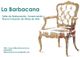 Silueta de sillón clásico y texto: "La Barbacana, Taller de Restauración y Conservación de Arte".