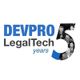 Bildtext: "DEVPRO LegalTech 5 Jahre" mit fröhlichen Menschen im Inneren der Ziffer 5.