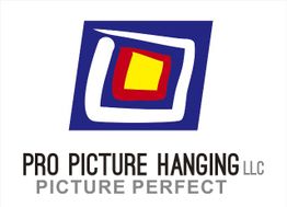 Logo of Pro Picture Hanging LLC with abstract design and "Picture Perfect" slogan below.