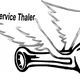 Flügel und Schraubenschlüssel mit Schriftzug "KFZ-Service Thaler".