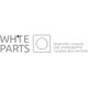 Logo mit Text "WHITE PARTS" und Stichworten zu Logistik, LED-Lichtkonzepten und Beschaffung.