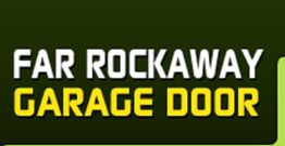 Text reads "Far Rockaway Garage Door" on a green background.