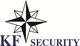 Logo mit einem stilisierten schwarzen Stern und dem Schriftzug "KF Security" in lila Schrift.