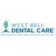 Logo for West Bell Dental Care, featuring a cactus design and a tagline on health-centered dentistry.