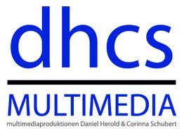 Logo von dhcs MULTIMEDIA, darunter "multimediaproduktionen Daniel Herold & Corinna Schubert".