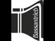 Schwarzes Logo mit stilisiertem Lautsprecher und dem Wort "Bassantrieb" in weißem Text.