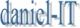 Logo mit dem Schriftzug "daniel-IT" in blauer, verkünstelter Schrift.