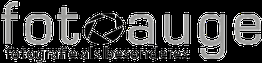 Logo: "fotoauge" mit einer Kamerablende im O. Untertitel: "fotografie als besonderes".