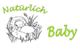 Illustration: Ein Baby liegt in einem Korb, umgeben von Pflanzen. Text: "Natürlich Baby".