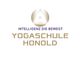 Logo der Yogaschule Honold mit dem Slogan "Intelligenz die bewegt" und einem Dreiecksymbol.