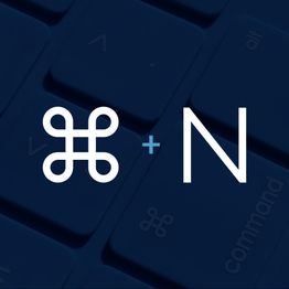 Tecla de comando más N sobre fondo de teclado oscuro.