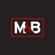 Logo with white "M&B" inside a red-bordered black rectangle on a dark background.