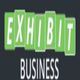 Green blocks spell "EXHIBIT" above "BUSINESS" on a dark background.