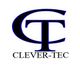 Logo mit den Buchstaben "CT" und dem Text "CLEVER-TEC" darunter.